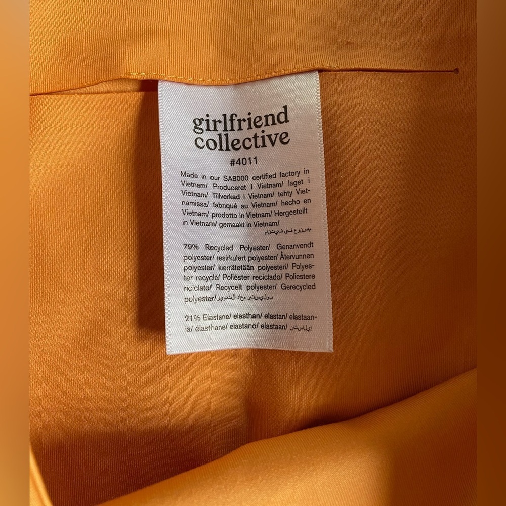 Girlfriend Collective Orange Bike Shorts Athletic Athleisure - Picture 2 of 4